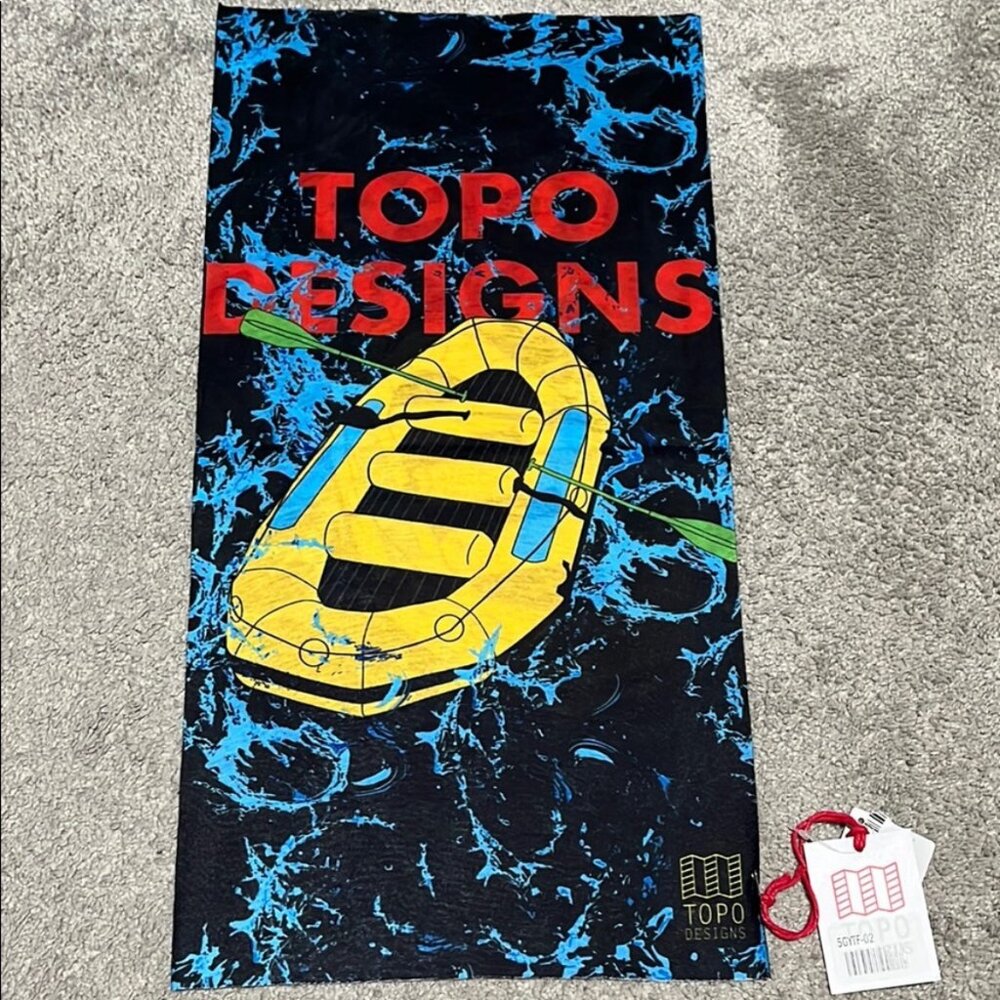 New Topo Designs Neck Gaiter River Raft Black/Blue